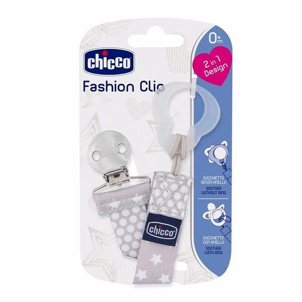 Imagem de Prendedor De Chupeta Fashion Clip Chicco Branco