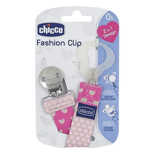 Imagem de Prendedor De Chupeta Fashion Rosa - Chicco