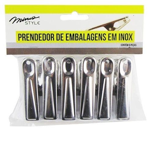 Imagem de Prendedor de Embalagem Mimo Style em Inox com 06 Peças