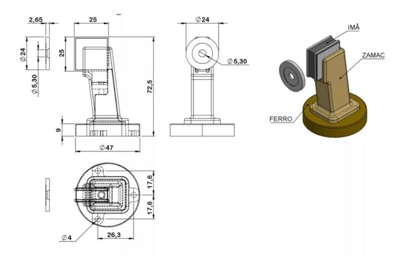 Imagem de Prendedor de porta isero com imã 970c-02 - cromado