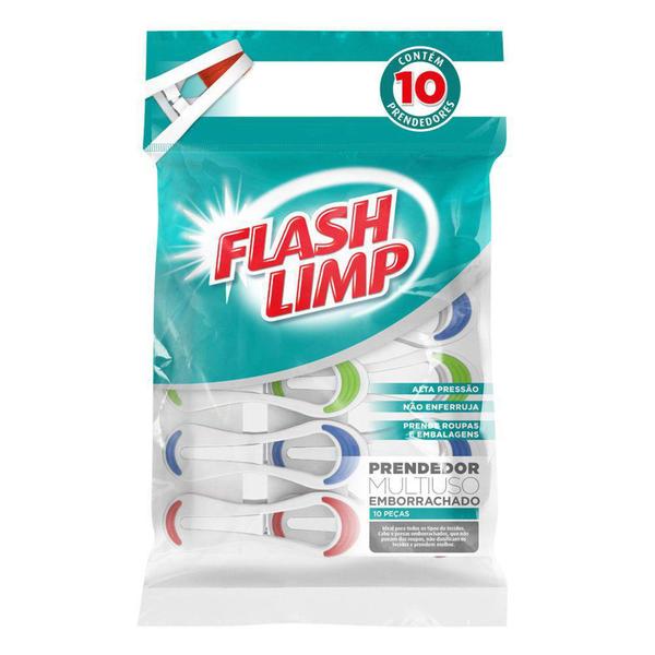 Imagem de Prendedor Multiuso Emborrachado 10 peças FlashLimp