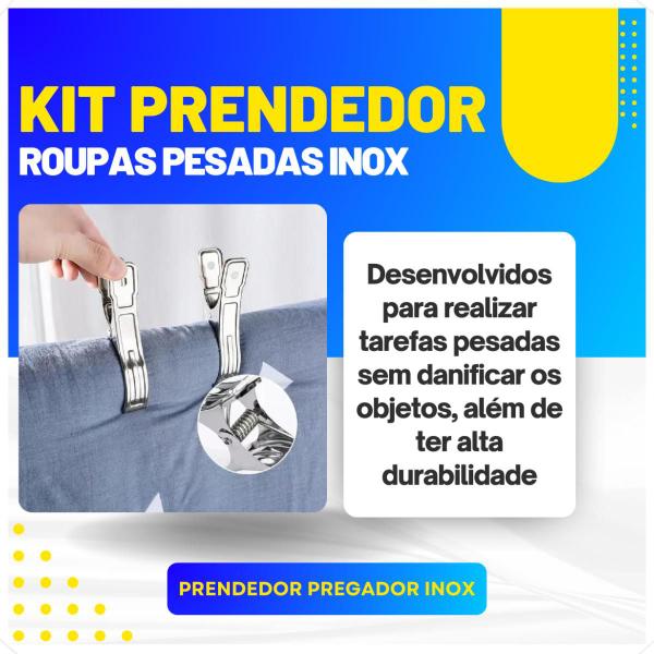 Imagem de Prendedor Pregador Edredom Roupas Resistente Grande Inox 