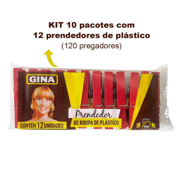 Imagem de Prendedores de Plastico Gina para roupas tecidos varal lençol decoração artesanato 120 unidades