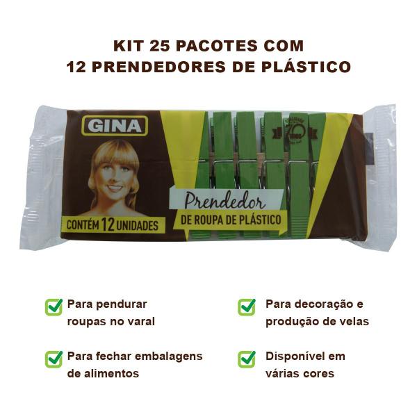 Imagem de Prendedores de Plastico Gina para roupas tecidos varal lençol decoração artesanato 300 unidades