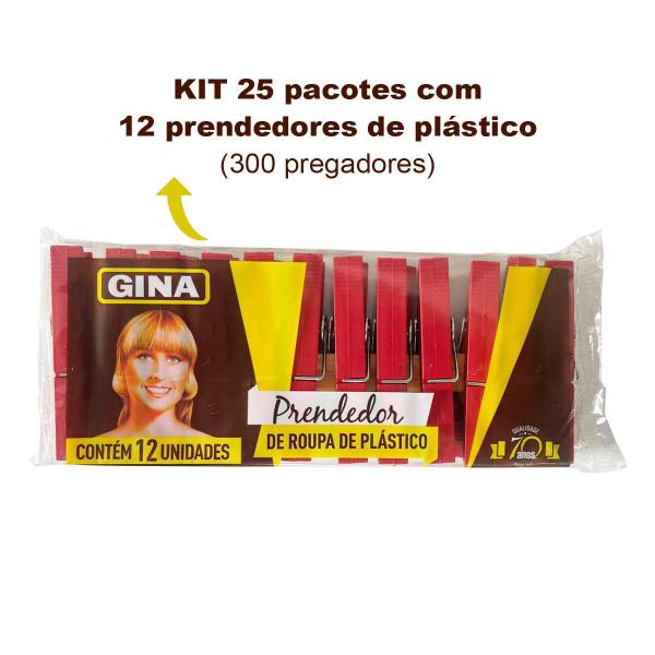 Imagem de Prendedores de Plastico Gina para roupas tecidos varal lençol decoração artesanato 300 unidades