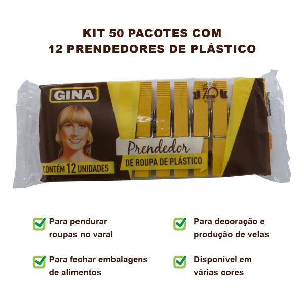 Imagem de Prendedores de Plastico Gina para roupas tecidos varal lençol decoração artesanato 600 unidades