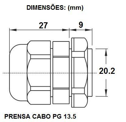 Imagem de Prensa cabo pg13,5 cinza (prensatek)