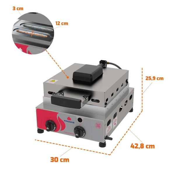 Imagem de Prensa Crepes Suíço 12 Cavidades PRK-120G Gás - Progás