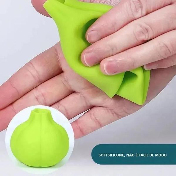 Prensa de Alho de Silicone Multifuncional - Descascador, Purê e Moedor Imagem de Prensa de Alho de Silicone Multifuncional - Descascador, Purê e Moedor