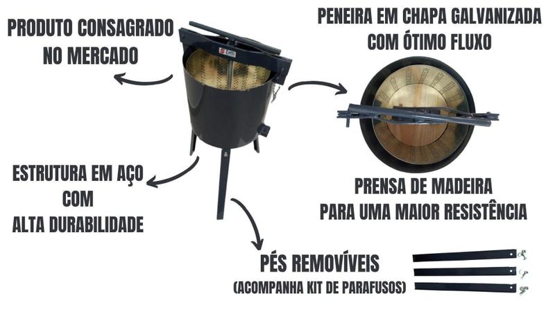 Imagem de Prensa Manual Banha Torresmo 12L Pés Removíveis Zatti