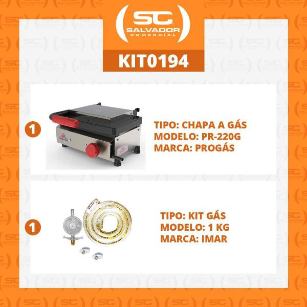 Imagem de Prensa Sanduicheira Mini Grill Gás Pr-220G + Kit Gás Progás