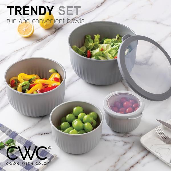 Imagem de Prep Bowls COOK WITH COLOR Conjunto de tigelas de mistura profunda com tampas cinza