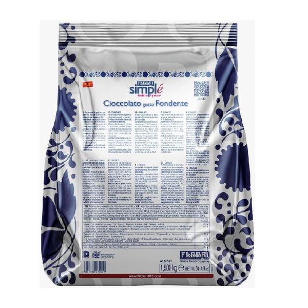 Preparo Em Pó Simplé Para Sorvetes Chocolate Meio Amargo 48% Cacau 1,5kg Fabbri Imagem de Preparo Em Pó Simplé Para Sorvetes Chocolate Meio Amargo 48% Cacau 1,5kg Fabbri