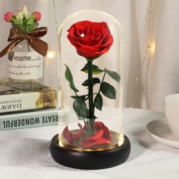 Imagem de Presente Beauty and The Beast Rose com luz LED para ela