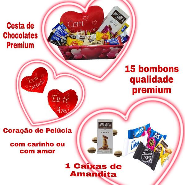 Imagem de Presente Cesta de Natal Bombons Chocolates Com Amor