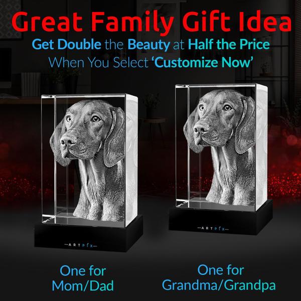 Imagem de Presente Comemorativo Personalizado para Cães - Foto 3D em Cristal ArtPix