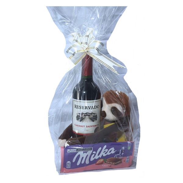 Imagem de Presente Criativo Bicho Preguiça Vinho, Milka, Pronto para Presentear