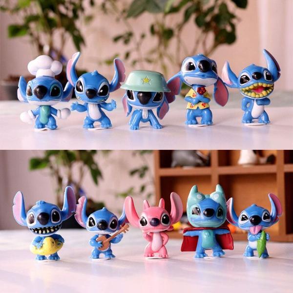 Imagem de Presente de boneca de brinquedo Action Figures, 10 peças Mini Lilo & Stitch