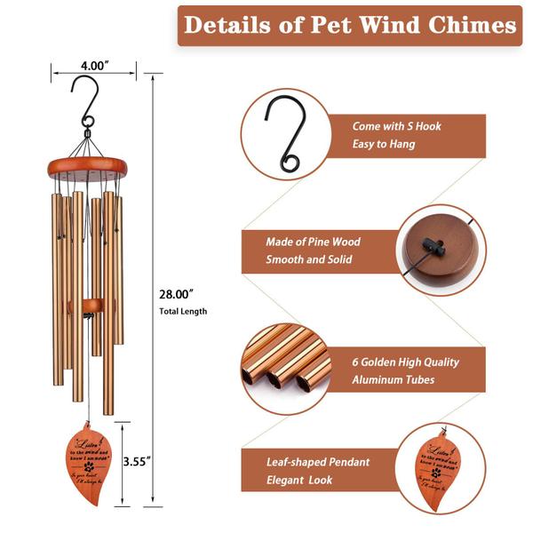 Presente de simpatia para cães Memorial Wind Chime VENBEEL Pet Loss Imagem de Presente de simpatia para cães Memorial Wind Chime VENBEEL Pet Loss