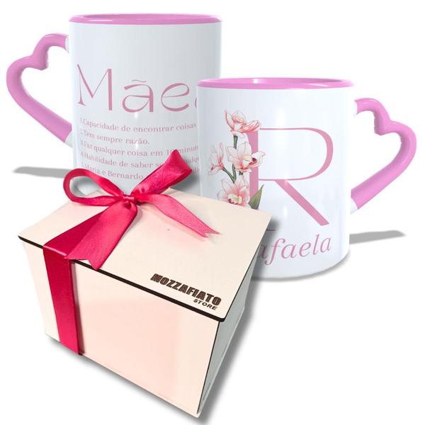 Imagem de Presente Dia das Mães - Caneca Dia Das Mães Personalizada com Nome - Alça Coração Rosa