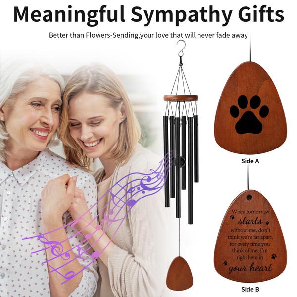 Imagem de Presente Memorial Wind Chimes PRSTENLY Dog Loss Sympathy 66 cm