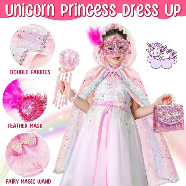 Imagem de Presentes de unicórnio para meninas, kit de maquiagem Golray com vestido de princesa