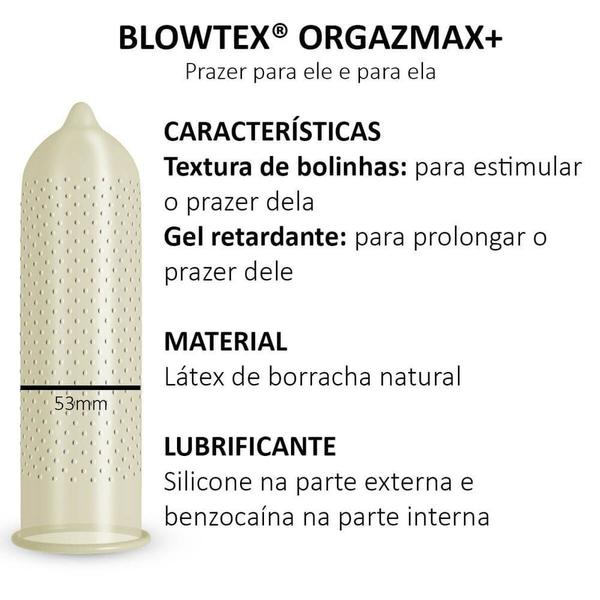 Imagem de Preservativo Blowtex Orgazmax + Pct com 3 Camisinhas