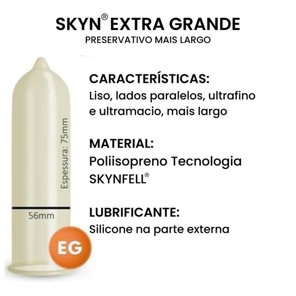 Imagem de Preservativo Blowtex Skyn Extra Grande 56mm sem Látex 10 Pacotes