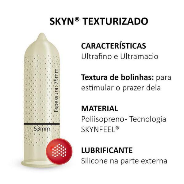 Imagem de Preservativo Blowtex Skyn Texturizado 3x5 Unidades Total 15 Camisinhas