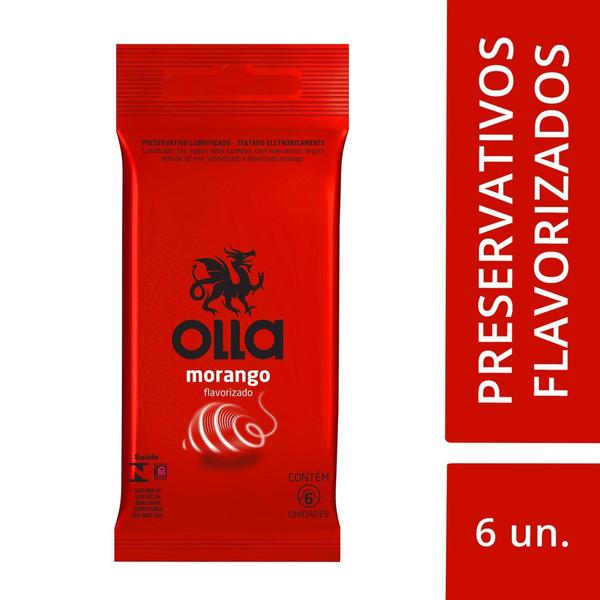 Imagem de Preservativo Olla Morango 6 Unidades