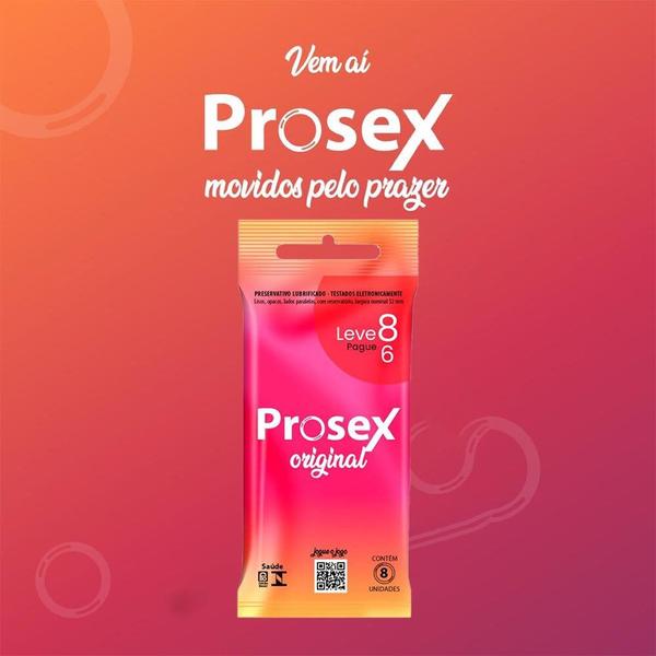 Imagem de Preservativo Prosex Lubrificado Original Leve 8 Pague 6