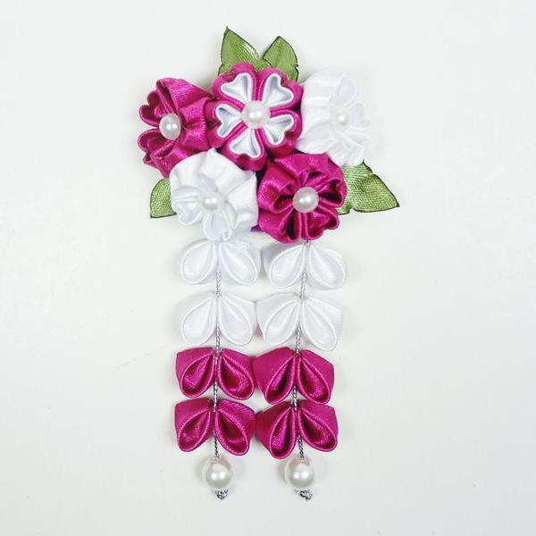 Presilha Em Flor De Fita Cetim - Kanzashi Mod. Mini Sakura - Kanzashi by Nice Imagem de Presilha Em Flor De Fita Cetim - Kanzashi Mod. Mini Sakura