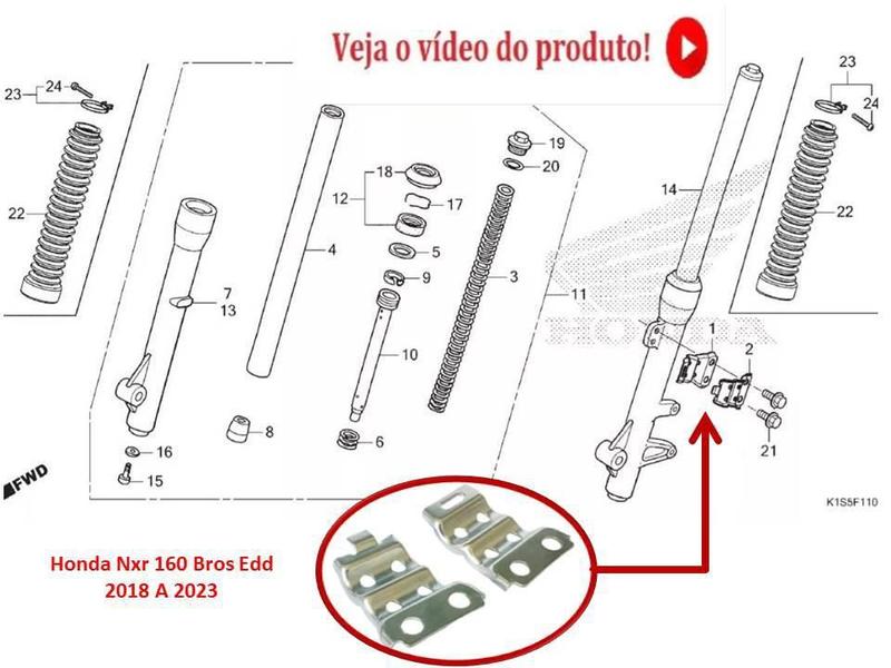 Imagem de Presilhas Mangueira Freio Nxr Bros 160 Freio Combinado