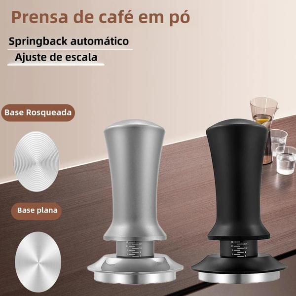 Imagem de Pressão Constante Da Calcadeira Do Café De Aço Inoxidável 51 53 58mm Imprensa Do Pó Do Café Expresso