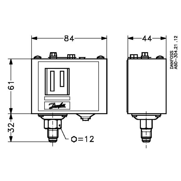 Imagem de Pressostato danfoss kp5 alta rearme automatico 060117191