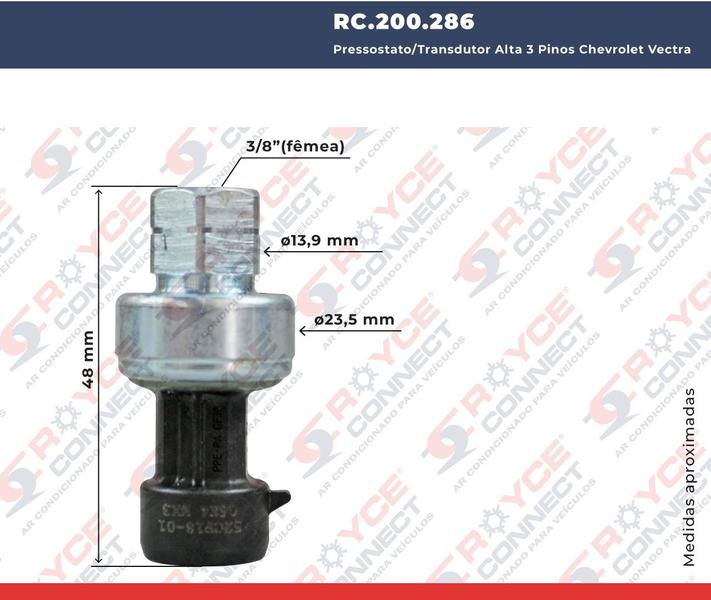 Imagem de Pressostato Transdutor Alta 3 Pinos Vectra Astra Celta Kadett S10 Palio Clio Scenic Fluence Renegade 90277341 9E5Z19712A 6E5Z19D594AA 50550372 BB