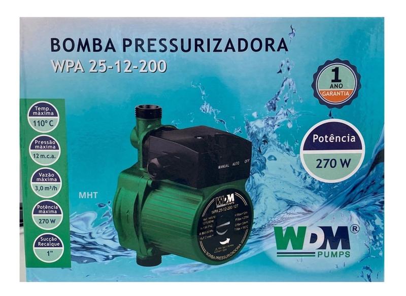 Imagem de Pressurizador De Água Até 3000 Litros Por Hora Wdm 270w