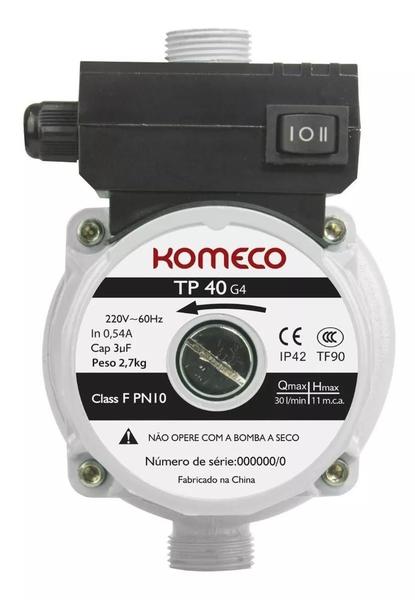 Pressurizador de água Komeco TP40 G4 120W - 220V Imagem de Pressurizador de água Komeco TP40 G4 120W - 220V