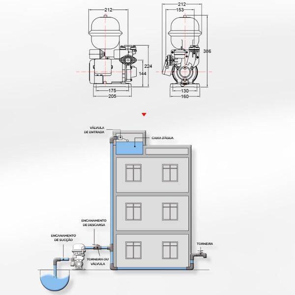 Imagem de Pressurizador De Água Komeco TP820 G3 1/4CV Bivolt