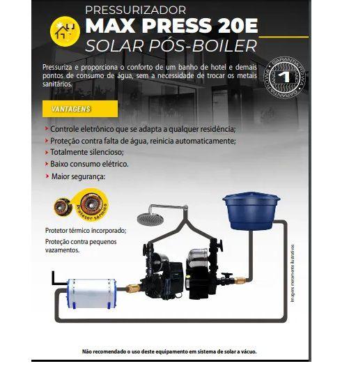 Imagem de Pressurizador Quente e Frio Solar Pós - Boiler Max 20E ROWA
