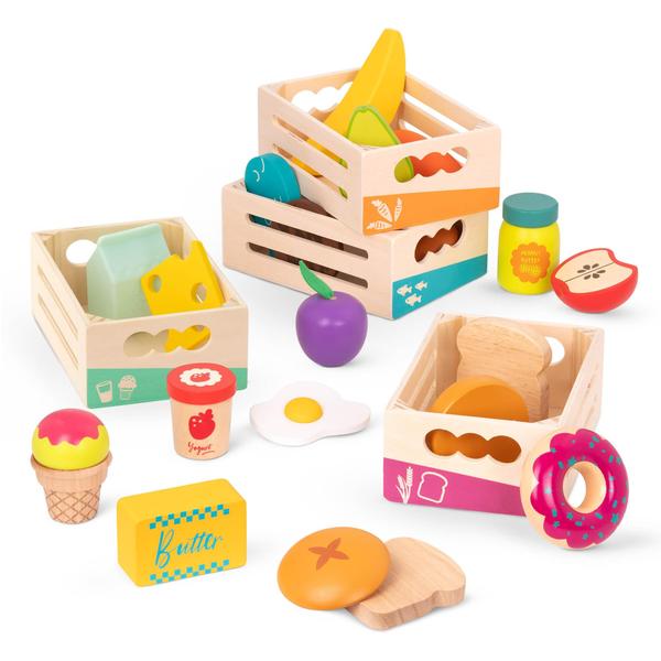 Imagem de Pretend Play Wooden Play Food B. brinquedos Little Foodie Groups