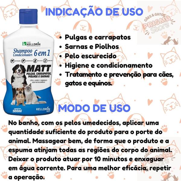 Imagem de Prevent Dogs 15kg 12 comp Sabor Carne Anti Pulgas, Vermes, sarnas e Carrapatos + Shampoo Kelldrin Matt 500ml