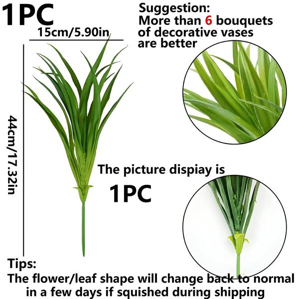 Imagem de Primavera Grama Verde 14 Folhas Planta Artificial Para Guirlanda De Natal Decoração Do Jardim Arco