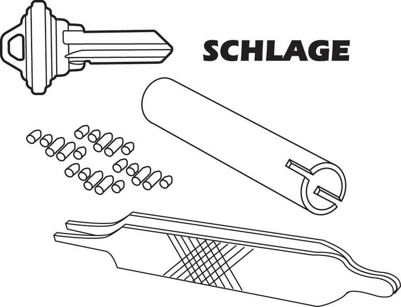 Imagem de Prime-LINE E 2402 Re-Keying Kit  Re-Key a Lock Kit com teclas pré-cortadas para requetar todas as suas fechaduras para uma chave, para fechaduras da marca Schlage, tipo "C" 5-Pin Style Locks