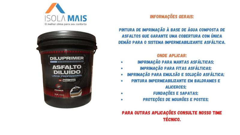 Imagem de Primer Manta Liquida Asfáltico Emulsão Asfáltica Galão 3.6l