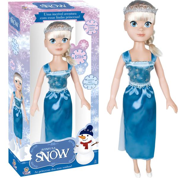 Imagem de Princesa Elis Aventura Snow Boneca Infantil Brinquedo Para Meninas 51 Cm Grande - Mister Brinque