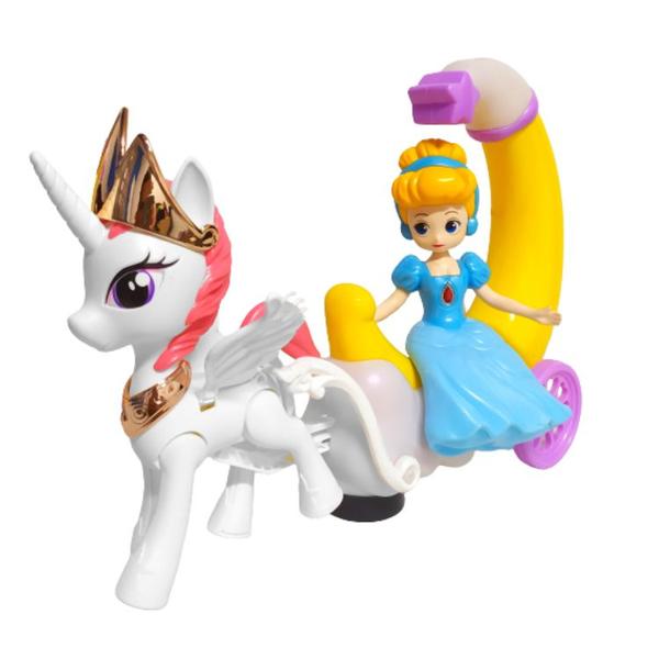 Imagem de Princesa na Carruagem de Lua e Cavalo Brinquedo Musical com Luzes e Movimentos