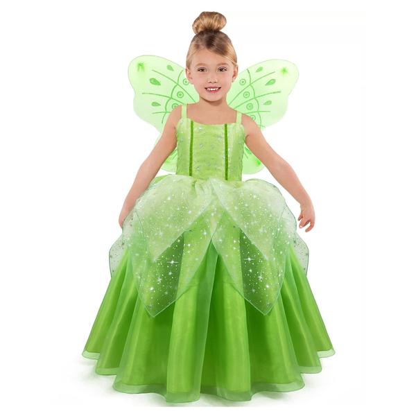 Imagem de Princesa Tinker Bell Fantasia para Meninas Crianças, Festa de Aniversário Fada Vestir-se, Especial Ocasião Vestido com Asas, Verde