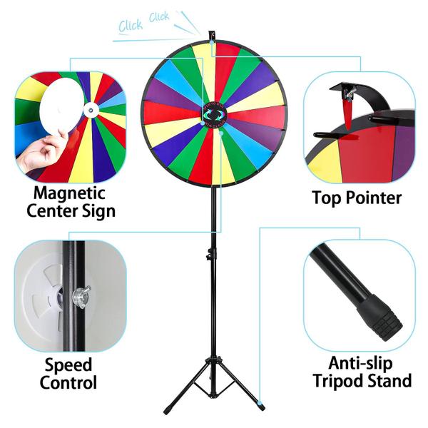 Prize Wheel Hooomyai Heavy Duty 76 cm com suporte de 18 slots Imagem de Prize Wheel Hooomyai Heavy Duty 76 cm com suporte de 18 slots