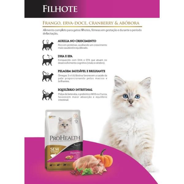 Imagem de Pro health cat para gato filhote frango frutas vegetais 500g